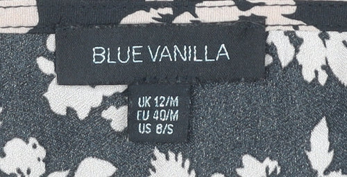Blue Vanilla Women's Black Floral A-Line Dress Size 12