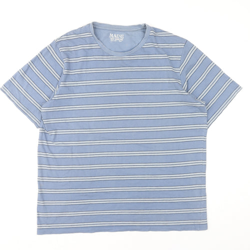 Maine New England Men’s Blue Striped Cotton T-Shirt S