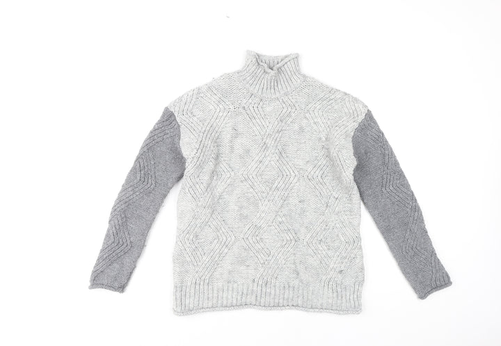 Marks and Spencer Women's Grey XS Cable-Knit Jumper