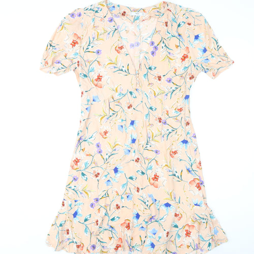 MNG Women's Multicoloured Floral A-Line Dress Size 10