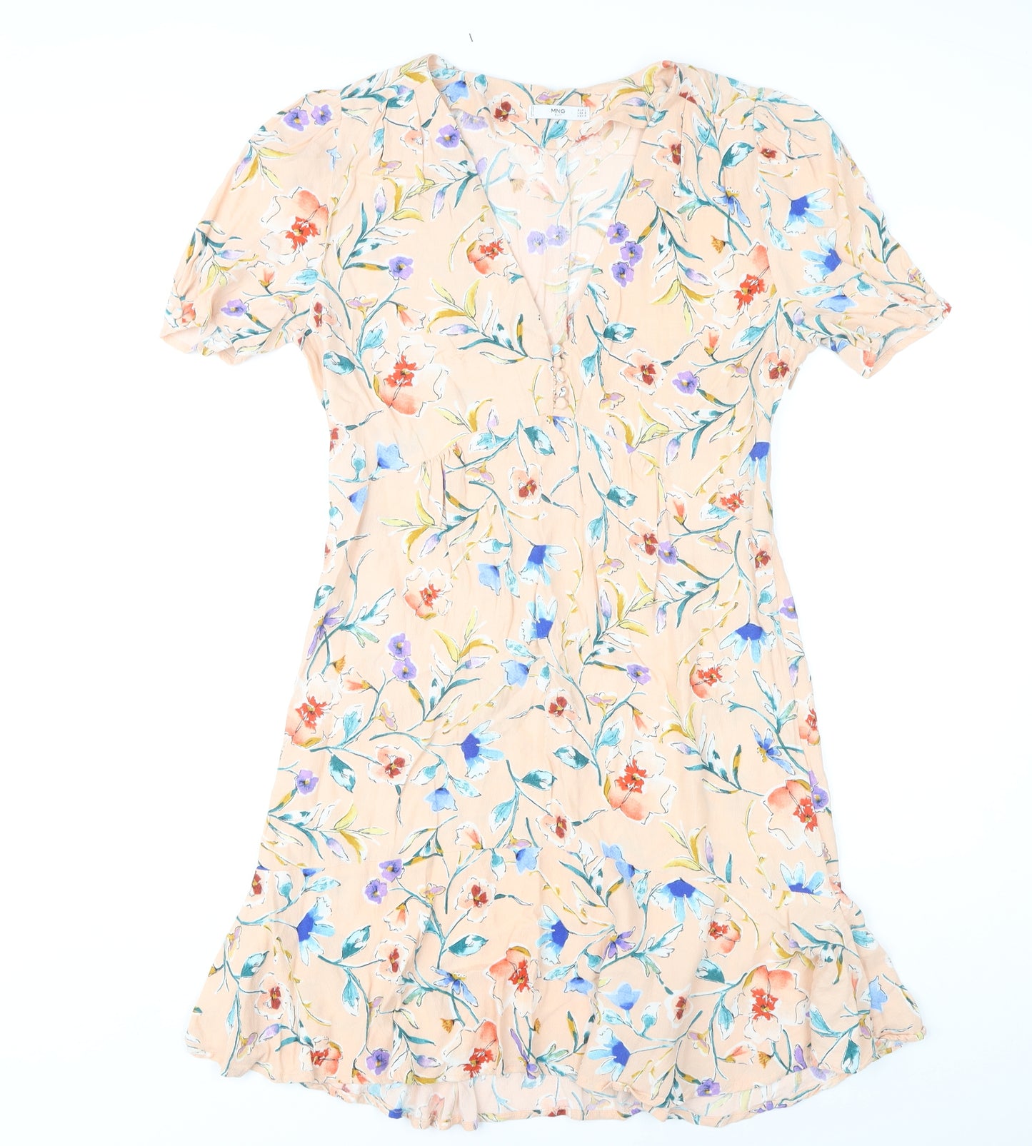 MNG Women's Multicoloured Floral A-Line Dress Size 10