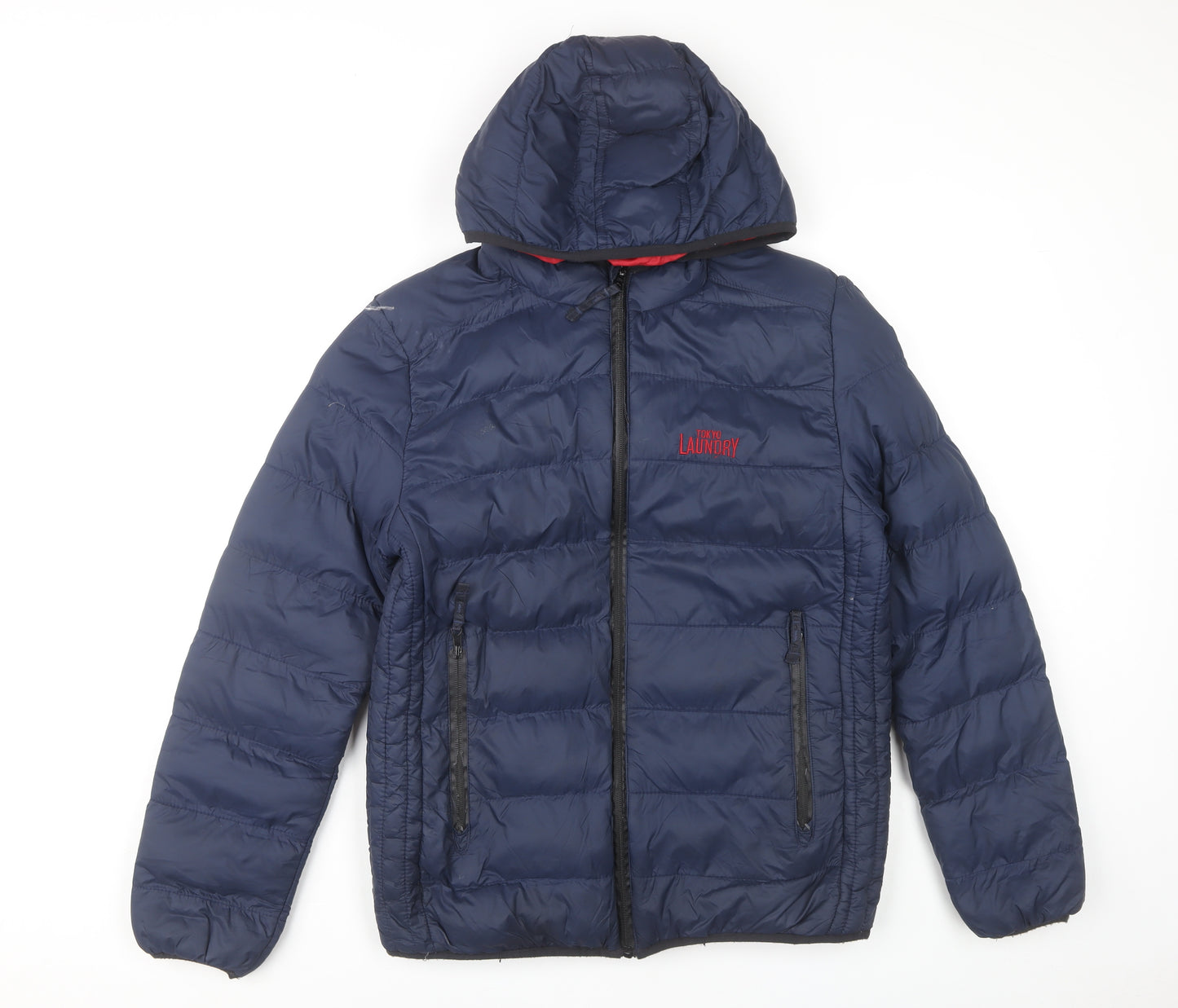 Tokyo Laundry Men's Blue Puffer Jacket, Small
