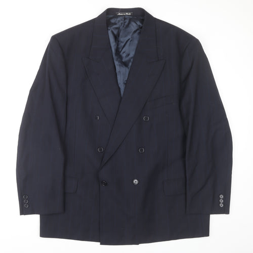Marks and Spencer Men's Blue Wool Jacket 44S