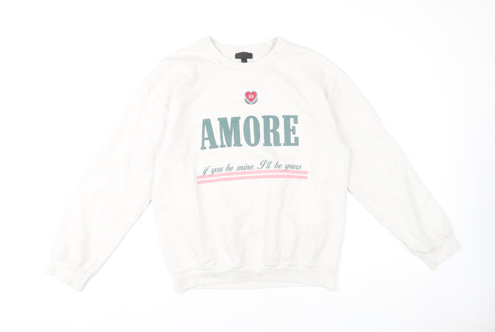Topshop Women's White Pullover Sweatshirt M