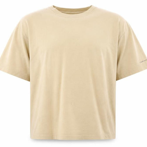 Calvin Klein Mens Beige Cotton Crew Neck T-Shirt M