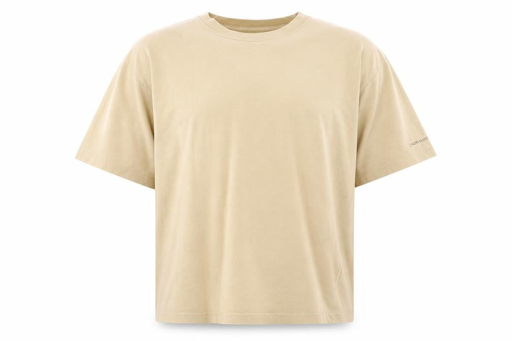 Calvin Klein Mens Beige Cotton Crew Neck T-Shirt M