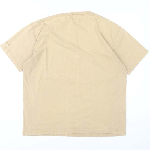 Calvin Klein Mens Beige Cotton Crew Neck T-Shirt M