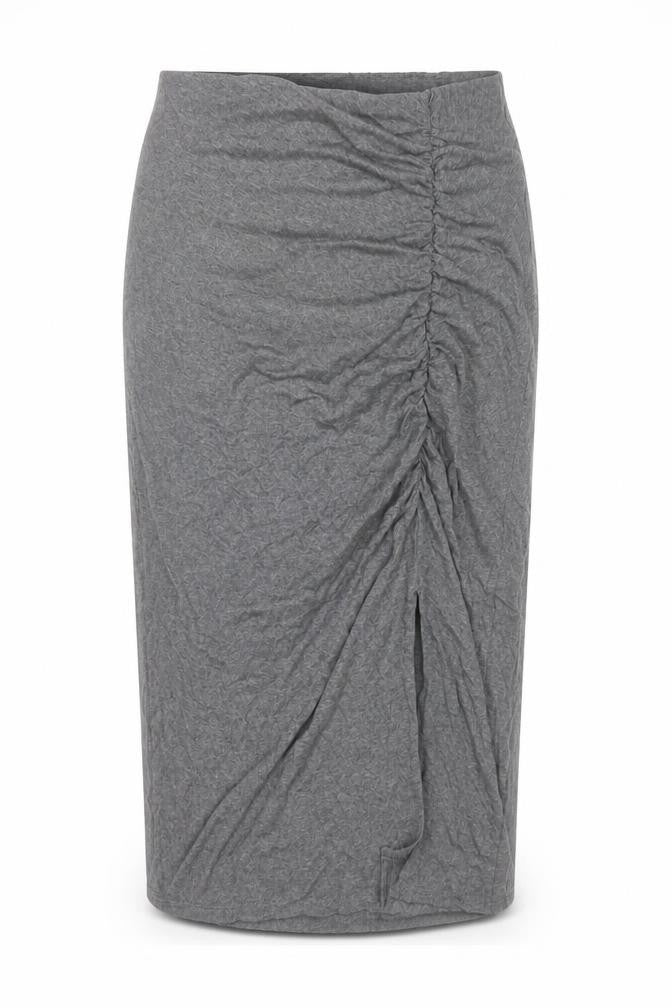 Front view of Dorothy Perkins Women's Grey Skirt, size 12, No Pattern