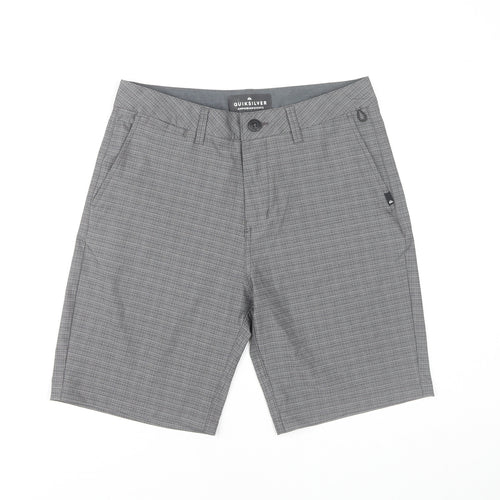 Quiksilver Men's Grey Check Shorts, Size 29