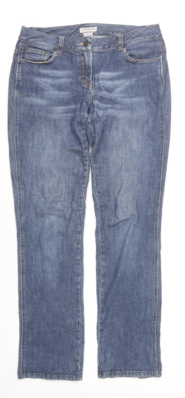 Warehouse Women's Blue Straight Leg Jeans Size 7