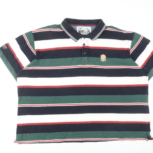Cotton Traders Men's Multicoloured Striped Polo, 4XL