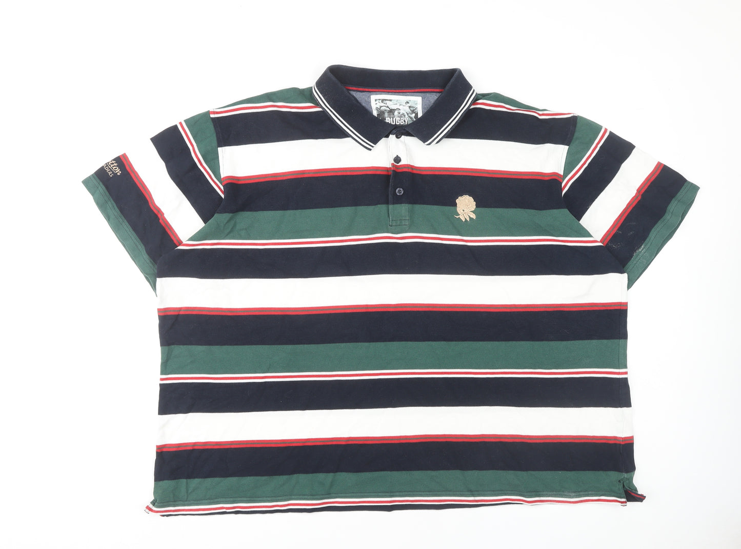 Cotton Traders Men's Multicoloured Striped Polo, 4XL
