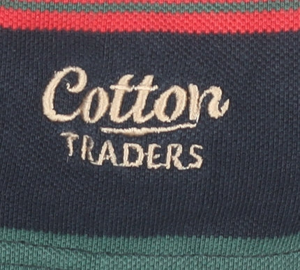 Cotton Traders Men's Multicoloured Striped Polo, 4XL