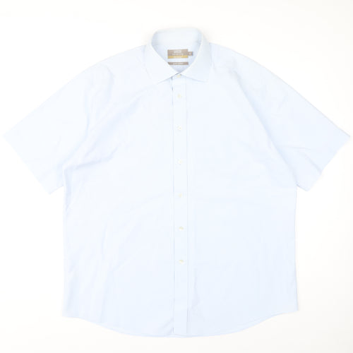 Marks and Spencer Men's Blue Dress Shirt 42 Short Sleeve