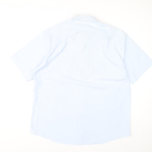 Marks and Spencer Men's Blue Dress Shirt 42 Short Sleeve