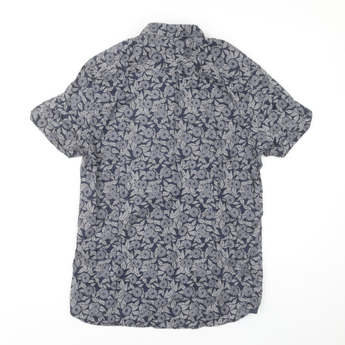 Ted Baker Men's Blue Floral Shirt, M, Button-Up, Cotton