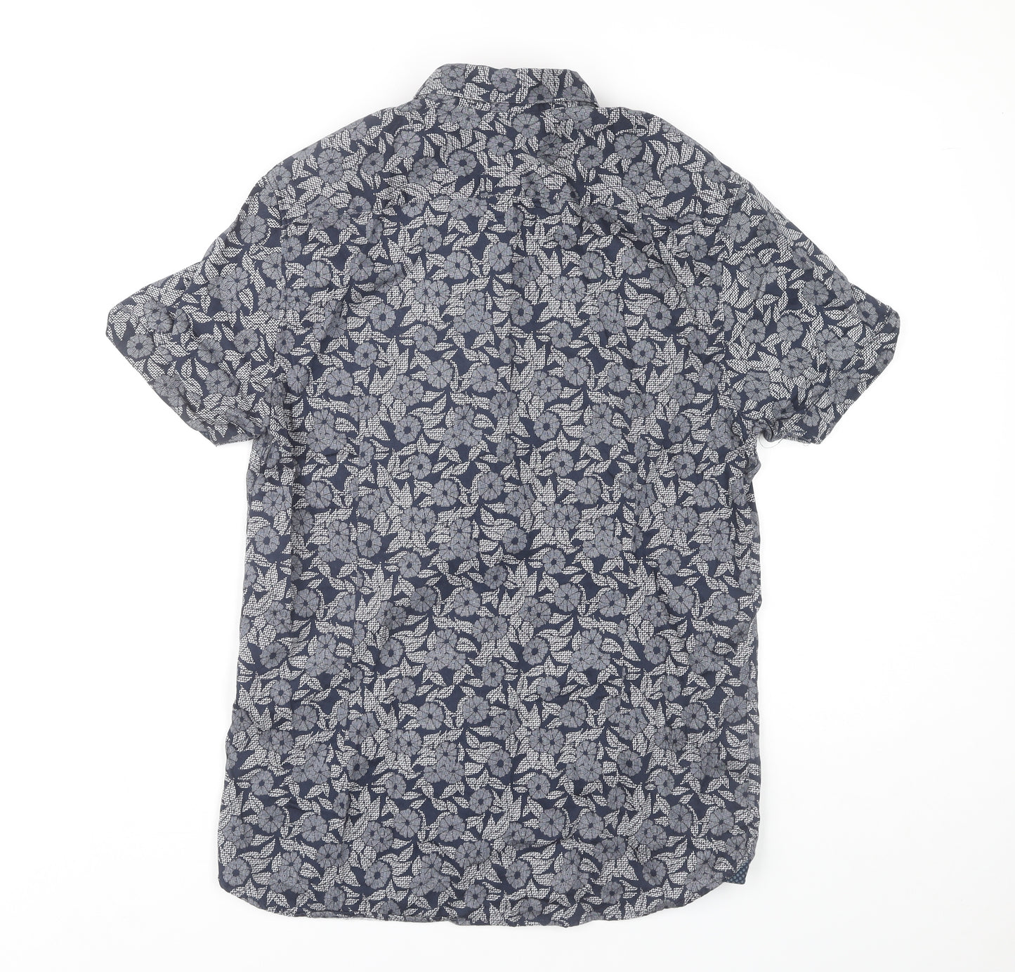 Ted Baker Men's Blue Floral Shirt, M, Button-Up, Cotton