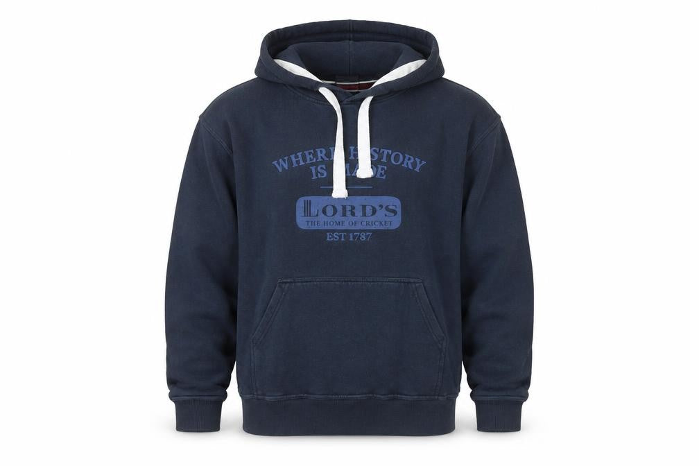 Front view of Lord's Men's Blue Pullover Hoodie -, size L