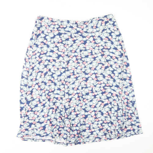 Marks and Spencer Women's Blue Floral A-Line Skirt 20