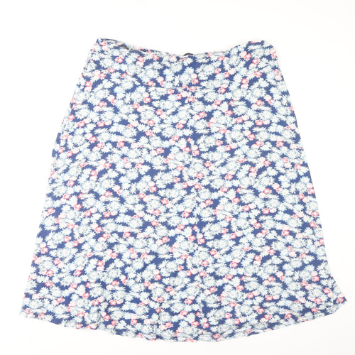 Marks and Spencer Women's Blue Floral A-Line Skirt 20