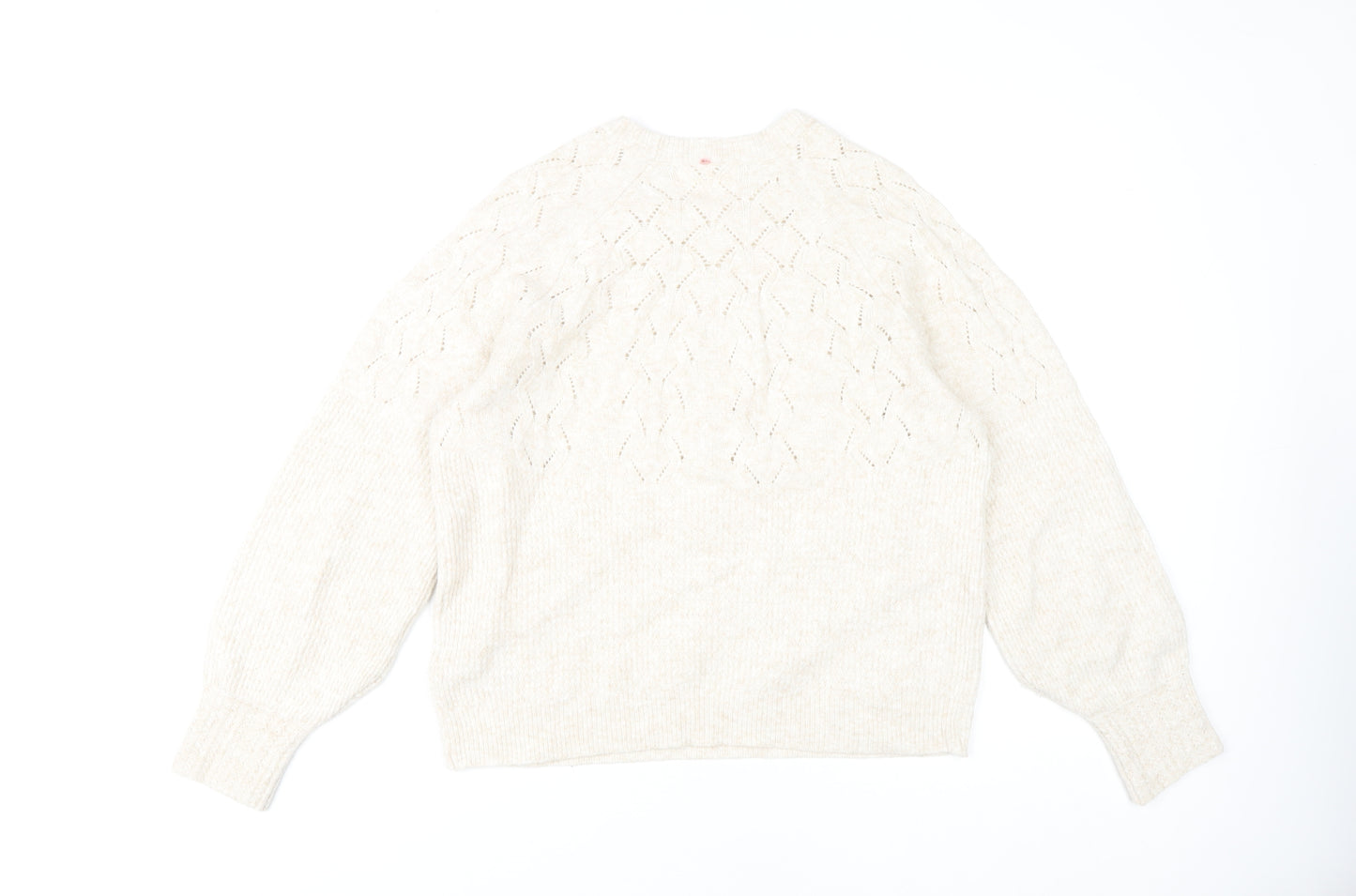 Marks and Spencer Womens Ivory Crew Neck Pullover Size 14