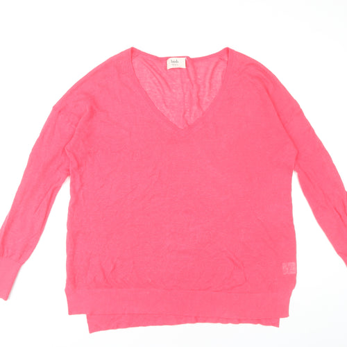 Hush Women's Pink Pullover V-Neck Jumper S