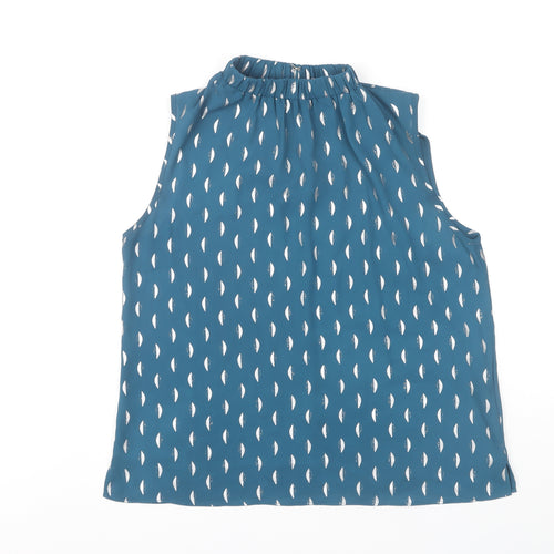 Principles Petite Blue Geometric Blouse, Size 14, Sleeveless