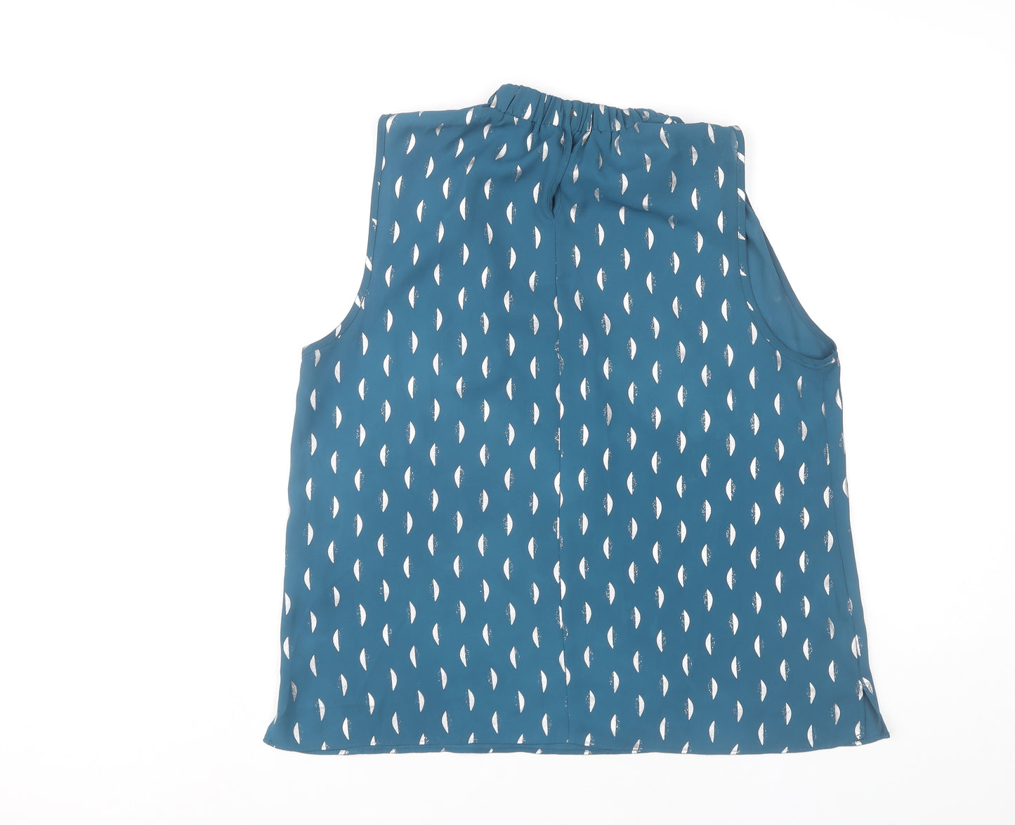 Principles Petite Blue Geometric Blouse, Size 14, Sleeveless