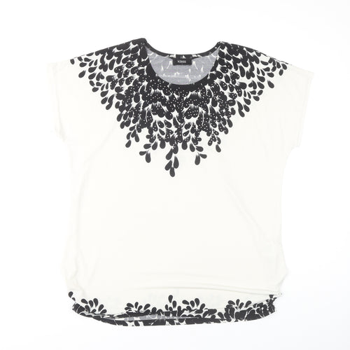 Klass Women's Black & White Floral Top L