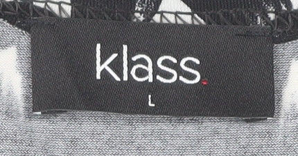 Klass Women's Black & White Floral Top L