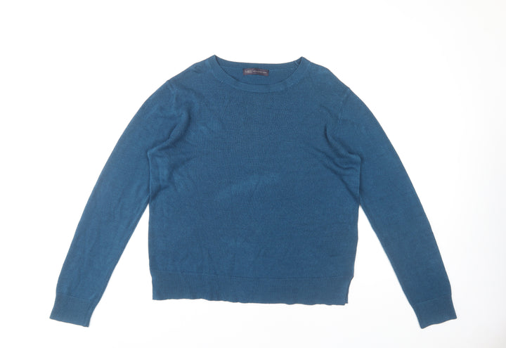 Marks and Spencer Women's Blue Crew Neck Jumper, UK 14