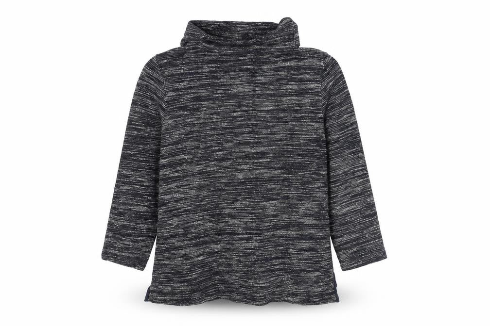 Front view of Dash Women's Blue Cape Roll Neck Jumper, size 22