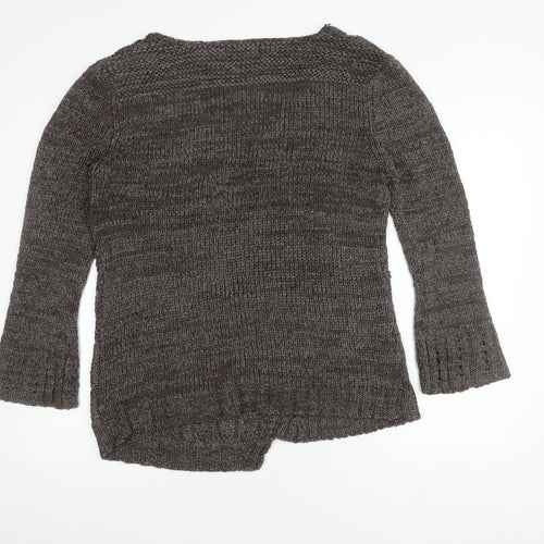 Joella Di Marco Women's Brown Wrap Jumper V-Neck XL