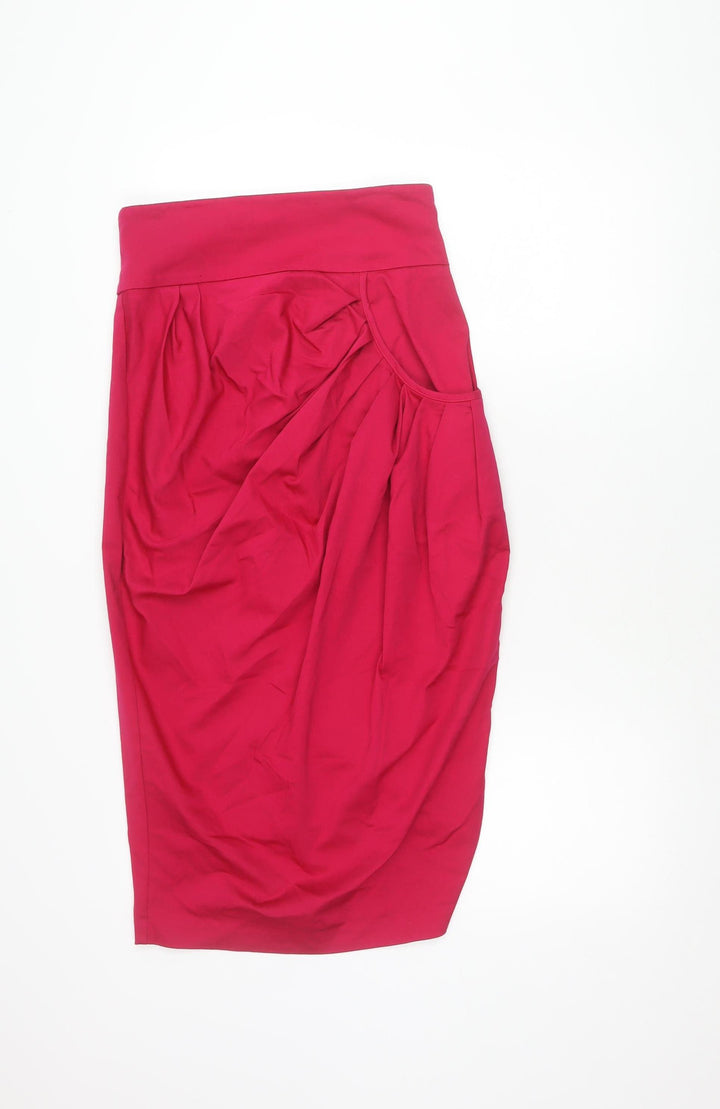 Cue Women's Pink Pencil Skirt, Size 10, Cotton Blend