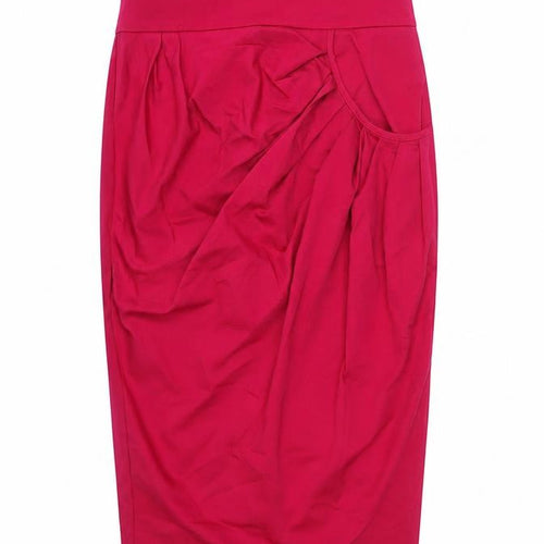 Cue Women's Pink Pencil Skirt, Size 10, Cotton Blend