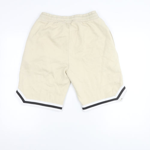 BoohooMAN Men's Beige Sweat Shorts M Drawstring Casual
