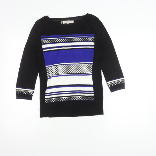 Principles Petite Black Blue Striped Tunic