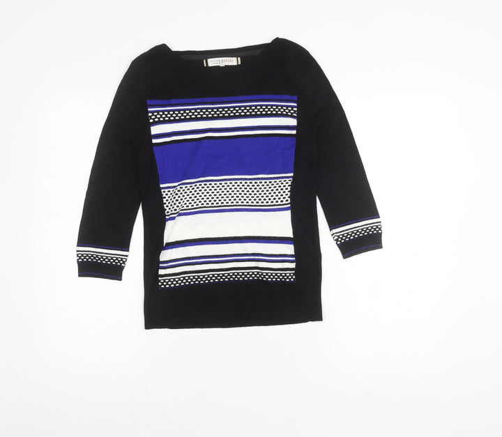 Principles Petite Black Blue Striped Tunic