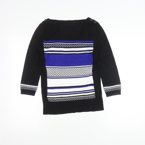 Principles Petite Black Blue Striped Tunic