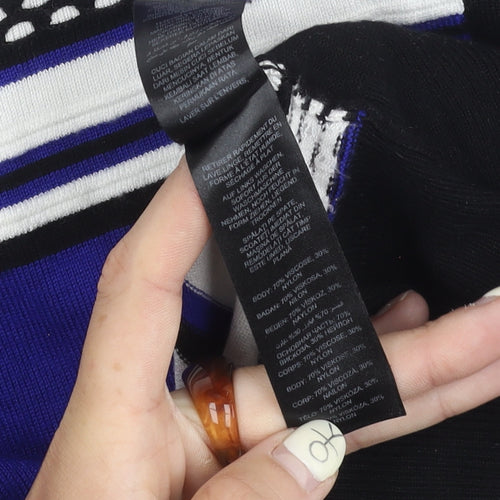 Principles Petite Black Blue Striped Tunic