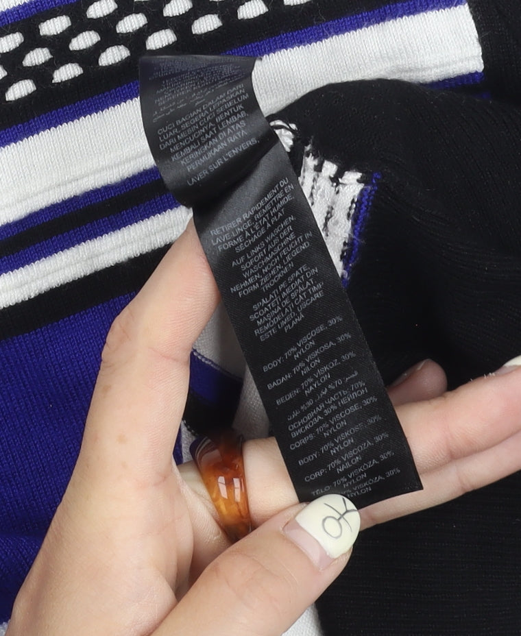 Principles Petite Black Blue Striped Tunic