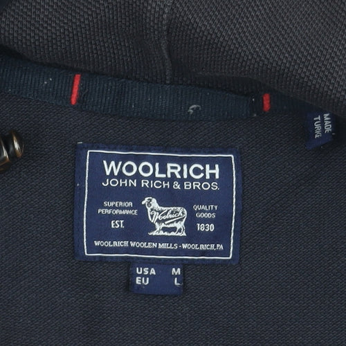 Woolrich Men's Black Hooded Jacket, Size M, Casual Wear