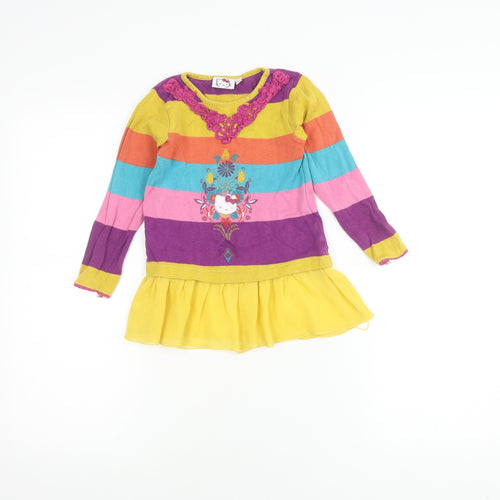 Hello Kitty Girls Multicoloured Dress 3-4 Years with Embroidery