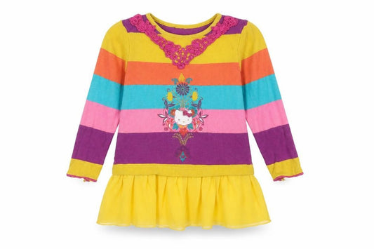 Hello Kitty Girls Multicoloured Dress 3-4 Years with Embroidery