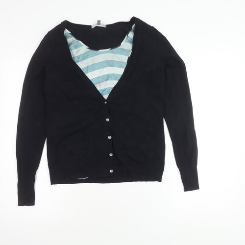 Laura Ashley Women's Black Cardigan UK 10 Cotton Blend