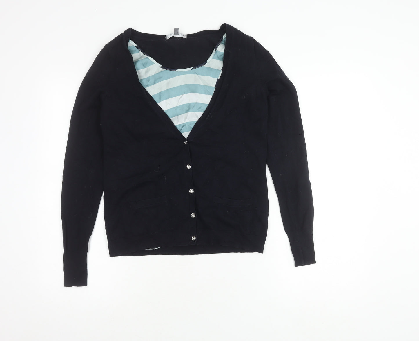 Laura Ashley Women's Black Cardigan UK 10 Cotton Blend