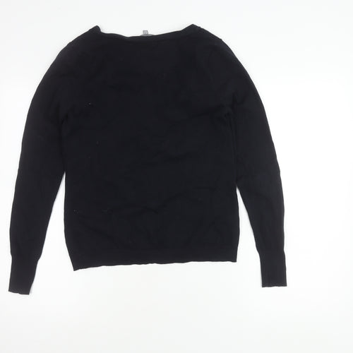Laura Ashley Women's Black Cardigan UK 10 Cotton Blend