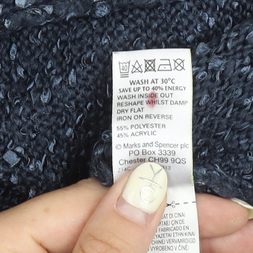 Marks and Spencer Women's Blue Open Front Cardigan Size 10