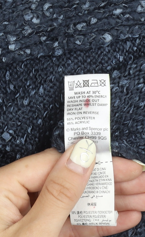 Marks and Spencer Women's Blue Open Front Cardigan Size 10