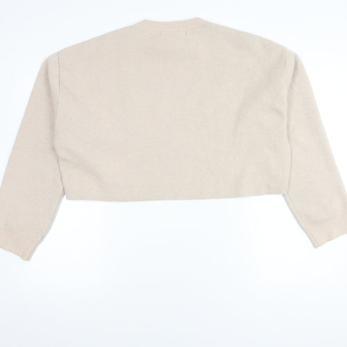 Bershka Women's Beige Pullover Jumper Size 12